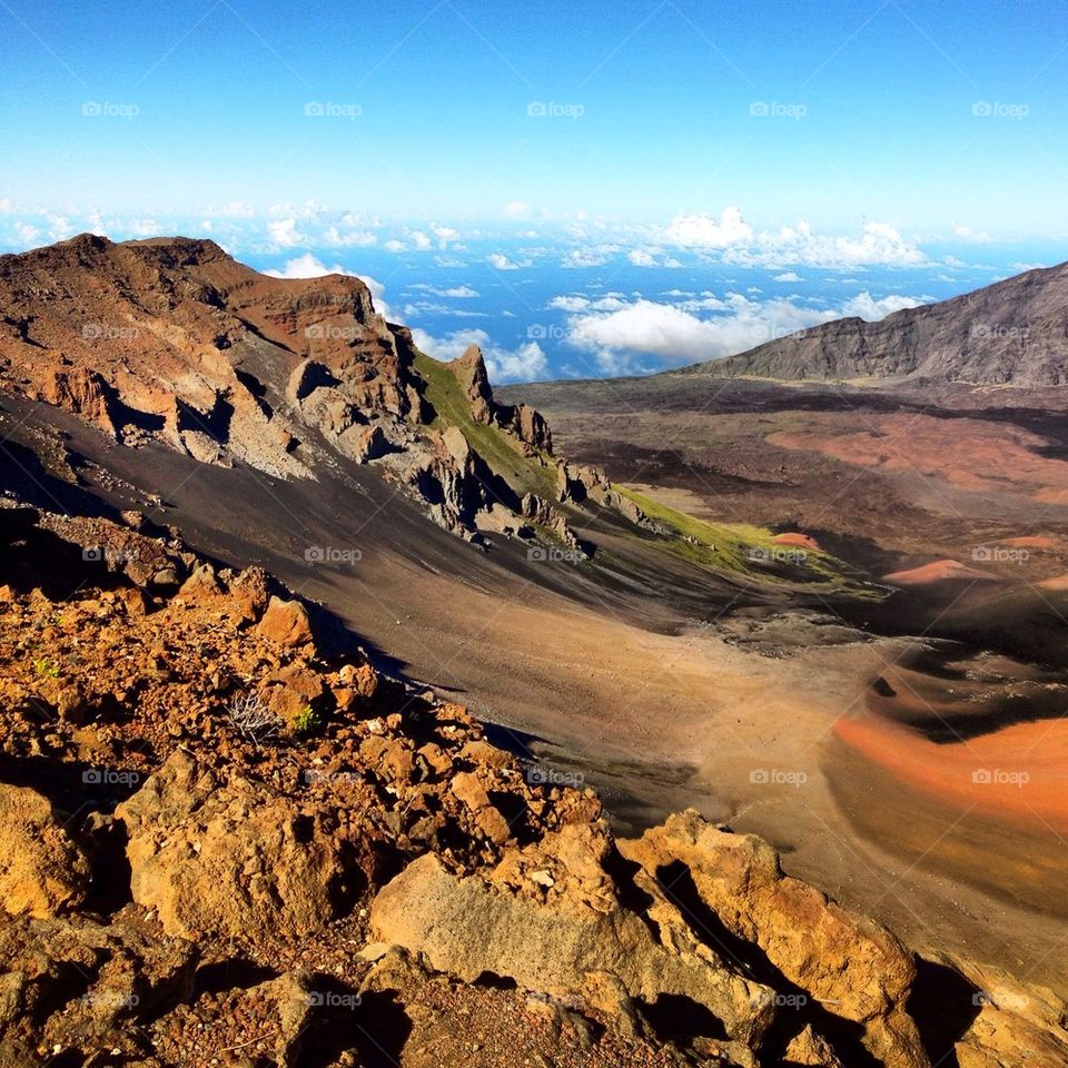 View of the Haleakala crater, Maui, Hawaii, USA