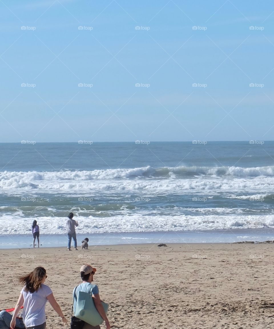 People heading to the beach