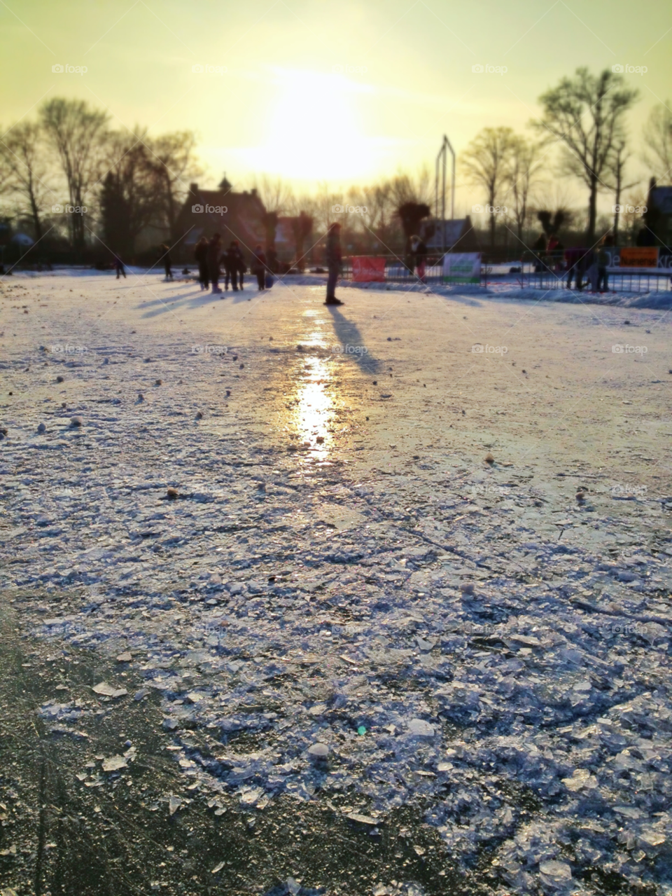 winter sunset ice holland by twilite