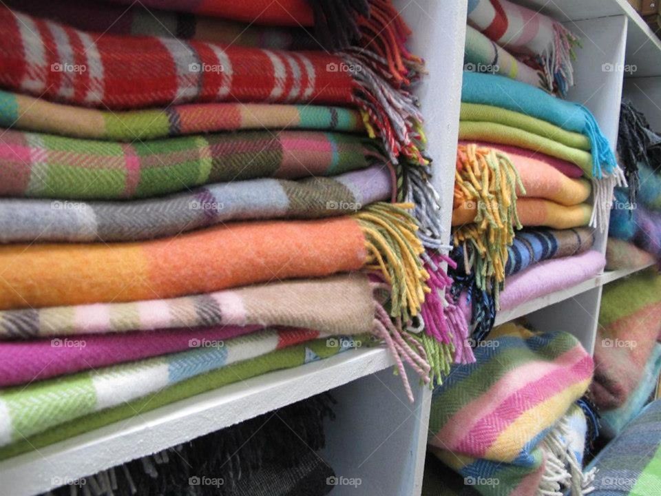 Colourful textiles, handwoven. 