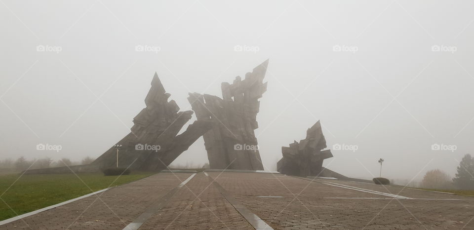 fog in Kaunas Lithuania