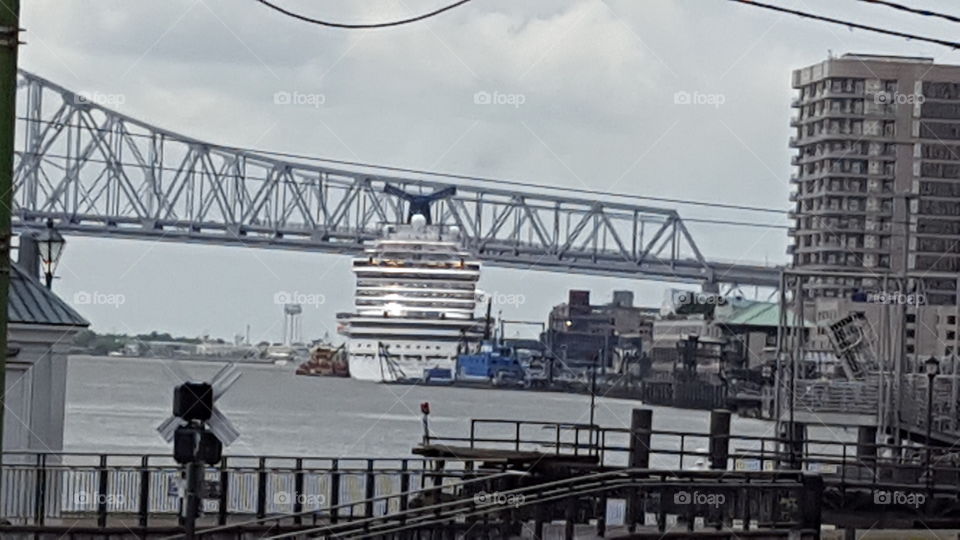 Carnival Cruise ship docked in New Orleans