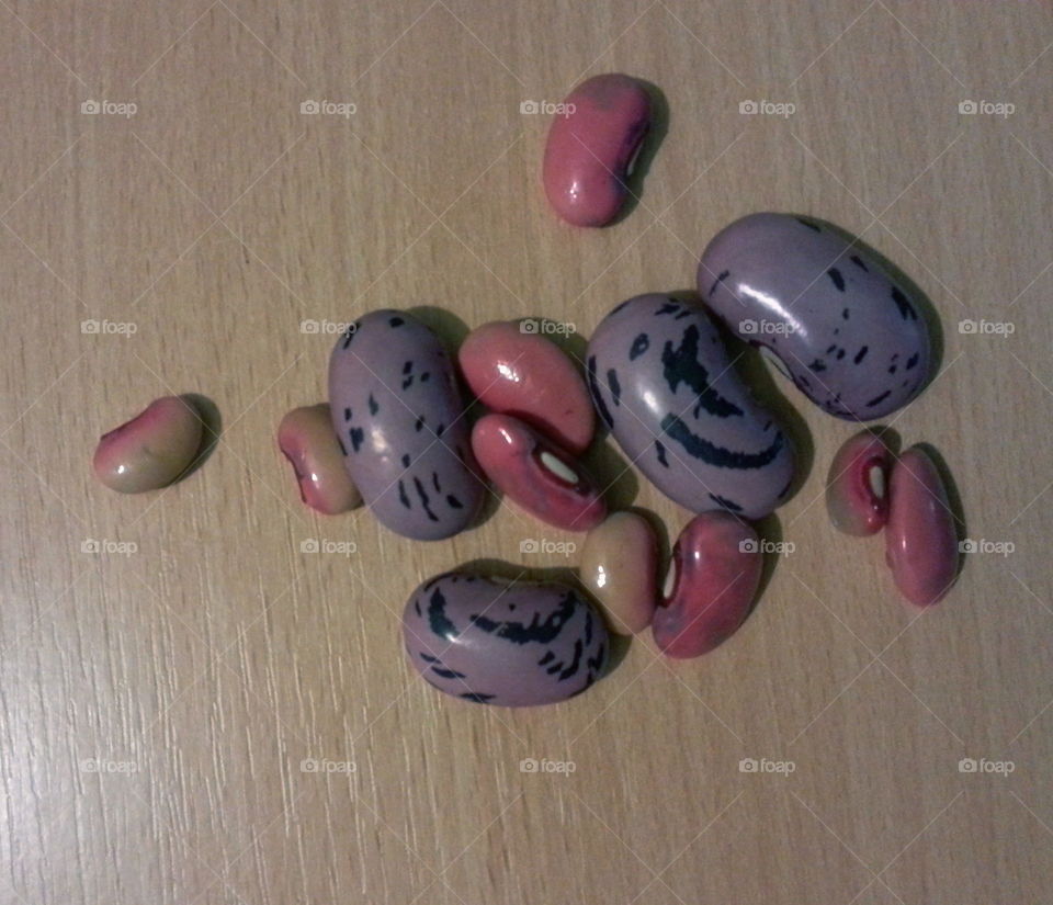 Colorful  beans on a table