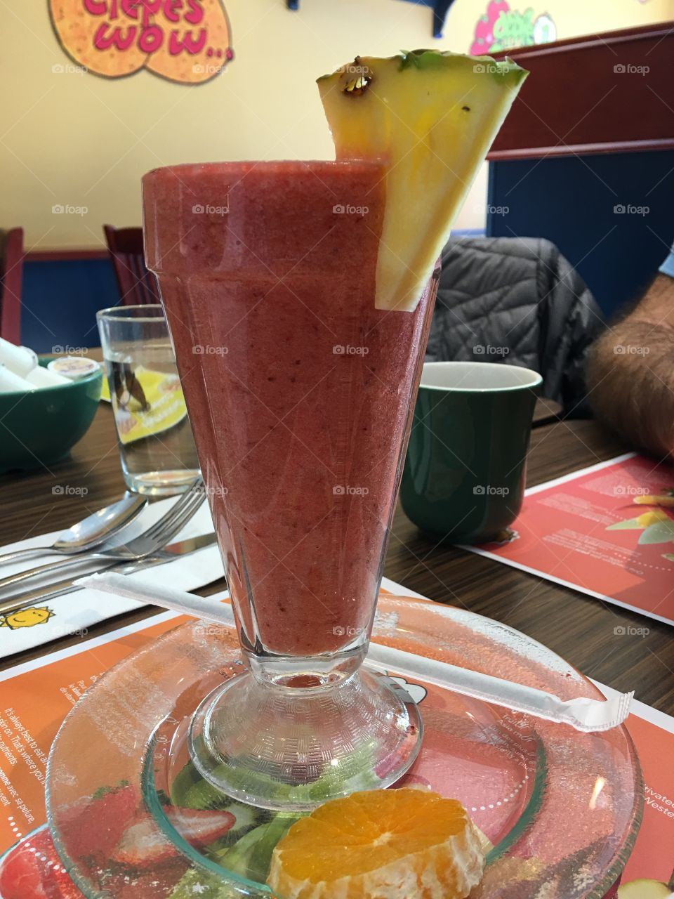 Fresh fruits into a glass 