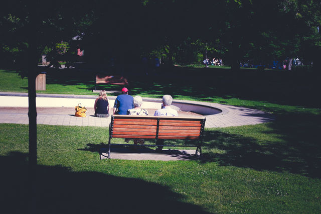 Young and old . This is a picture of a nice summer day.  Young couple or old couple it was a nice relaxing day.