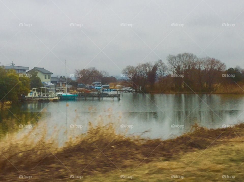 calm countryside in the winter