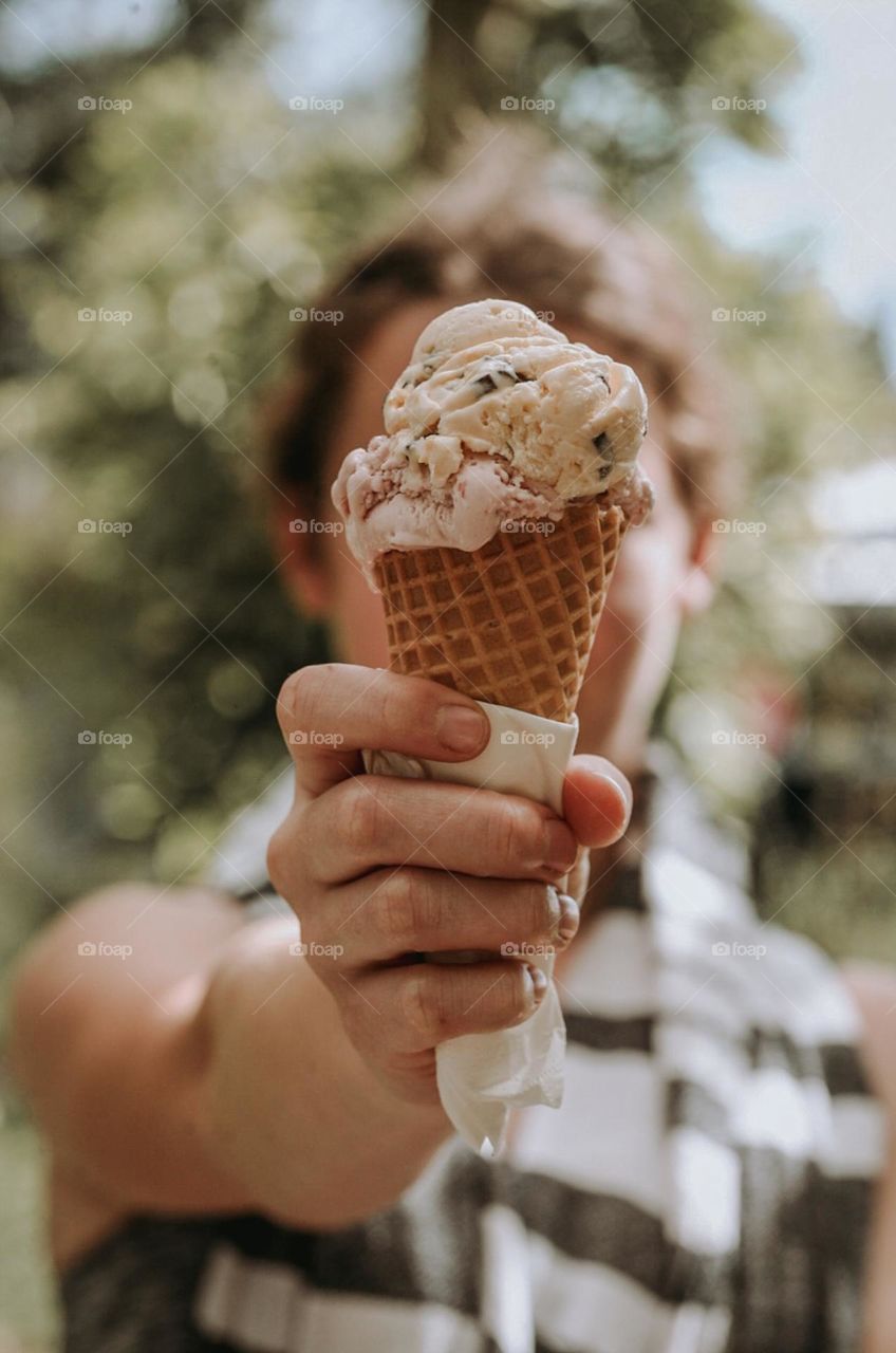ice cream in hand