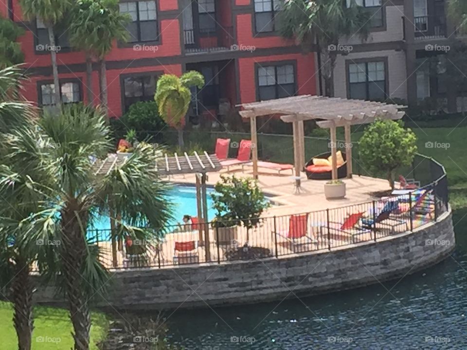 Relaxing pool view