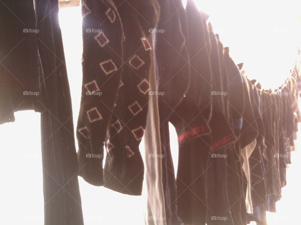 Footbridge of clean socks