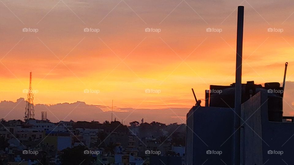 Stunning sunset has put the sky on fire