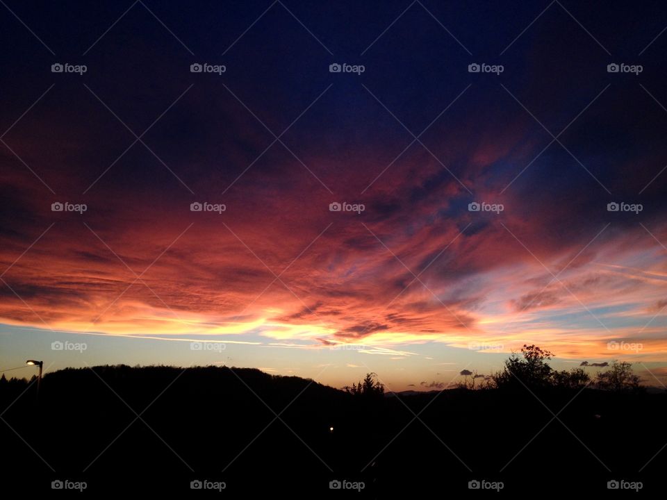 Beautiful stormy sunset