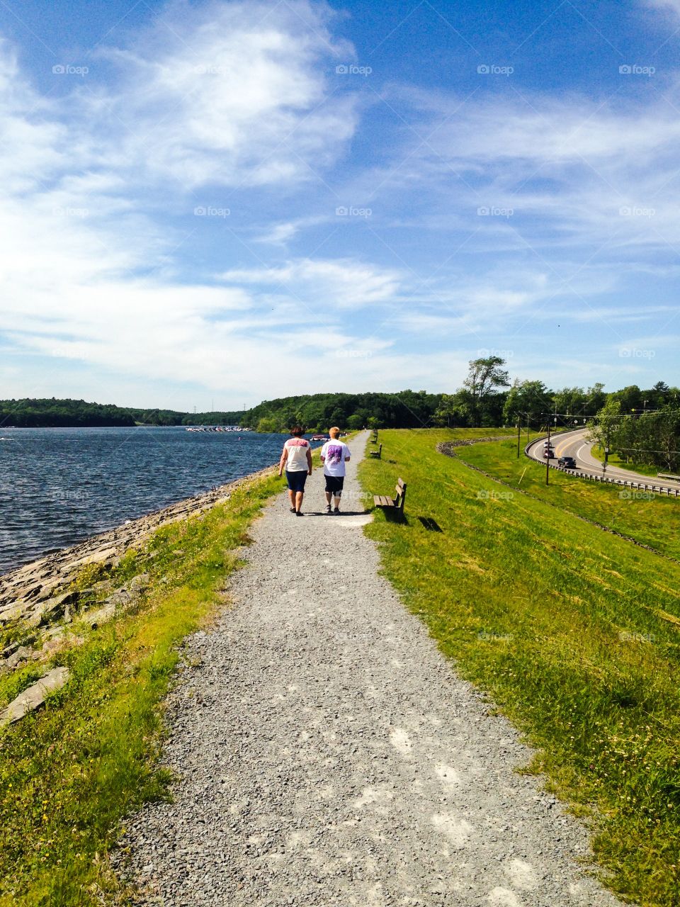 Walking Along Lake