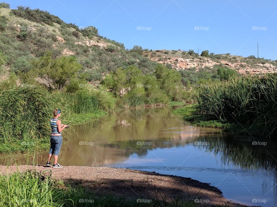 fishing the Verde River in Arizona.