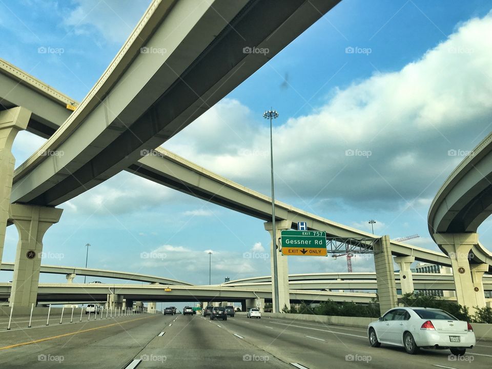 A view of freeway in Houston Texas USA