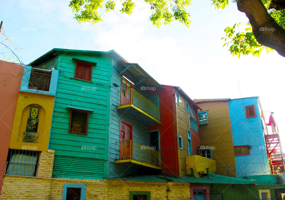 houses painted la boca buenos aires by jpt4u