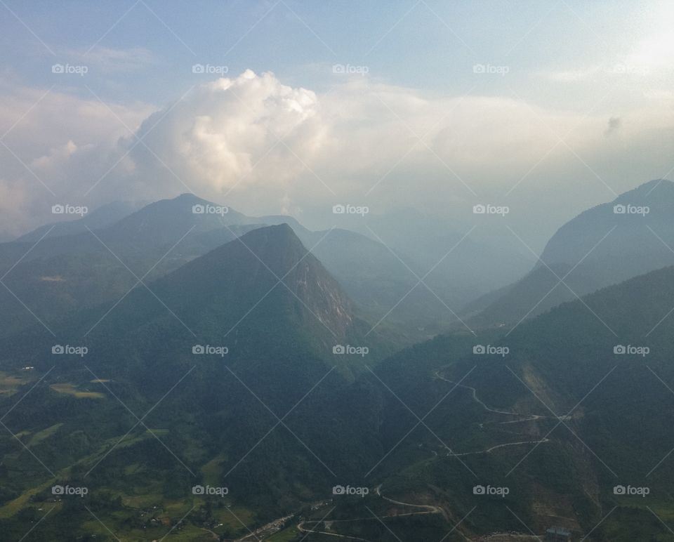 High angle view of mountains