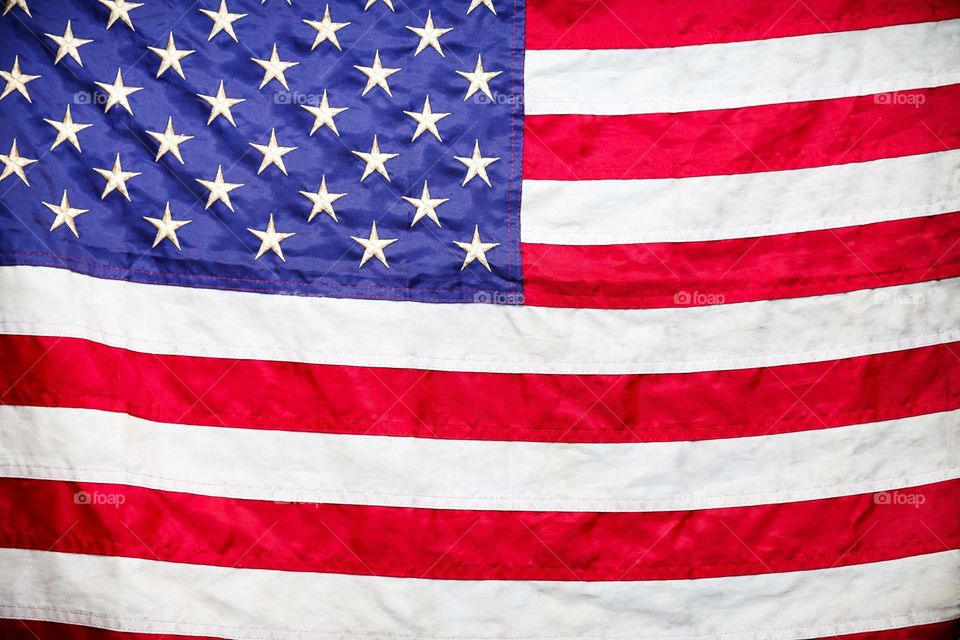 American flag up close