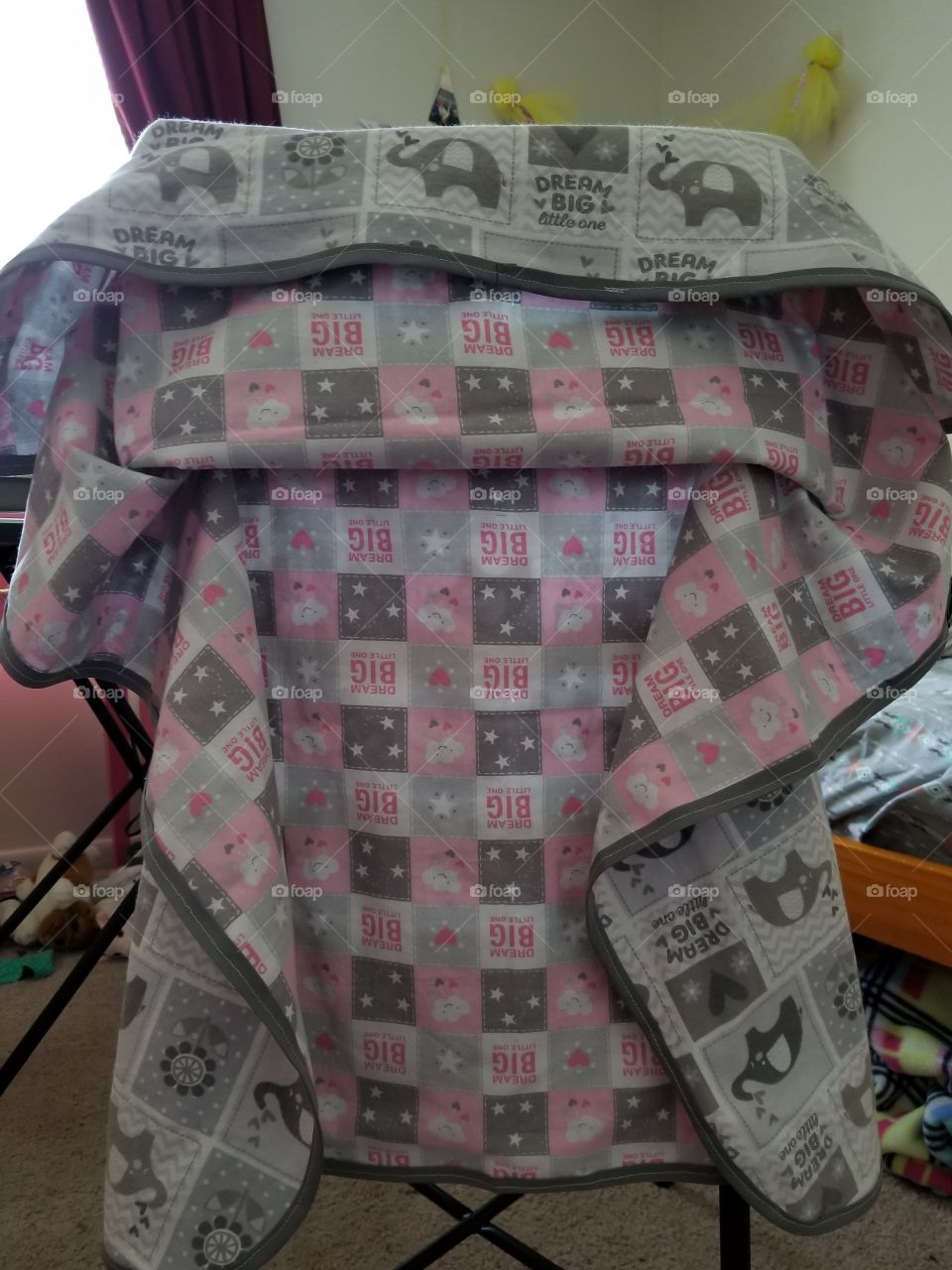 Inside of the car seat tent