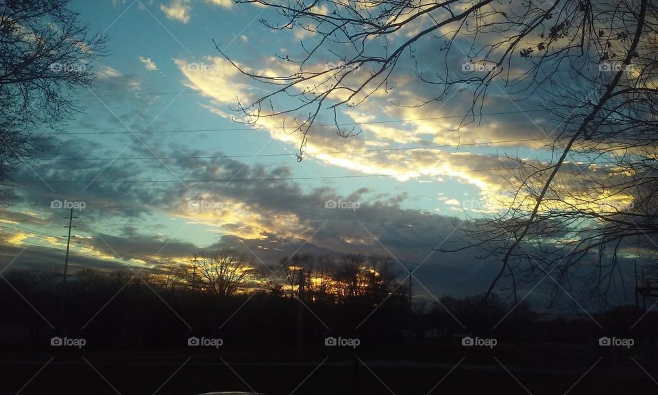 Clouds glowing in the sky