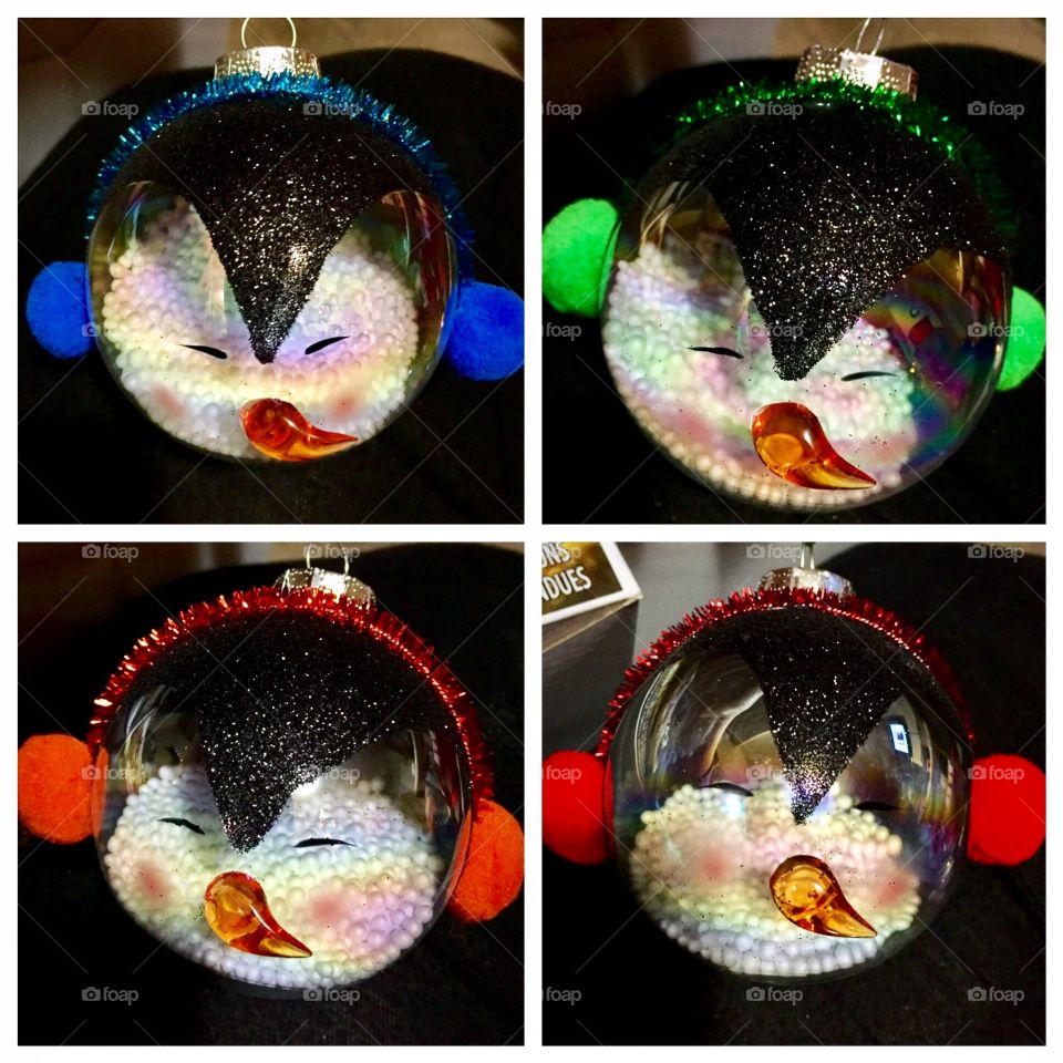 Handmade glass penguin ornaments