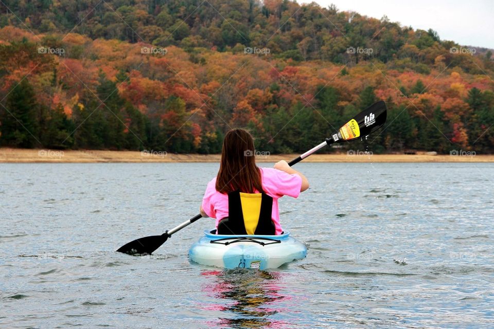 Kayaking on the lake