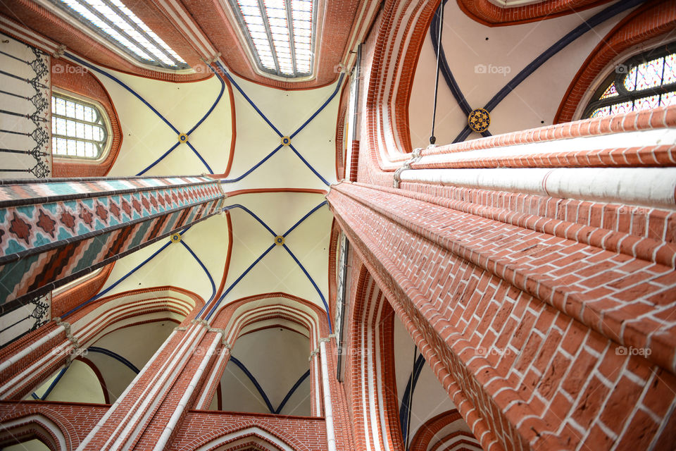 Inside view of Cathedral Münster Bad Doberan (Mecklenburg-Vorpommern, Germany). typical example of brickstone gothic church in germany.  Doberan Minster.