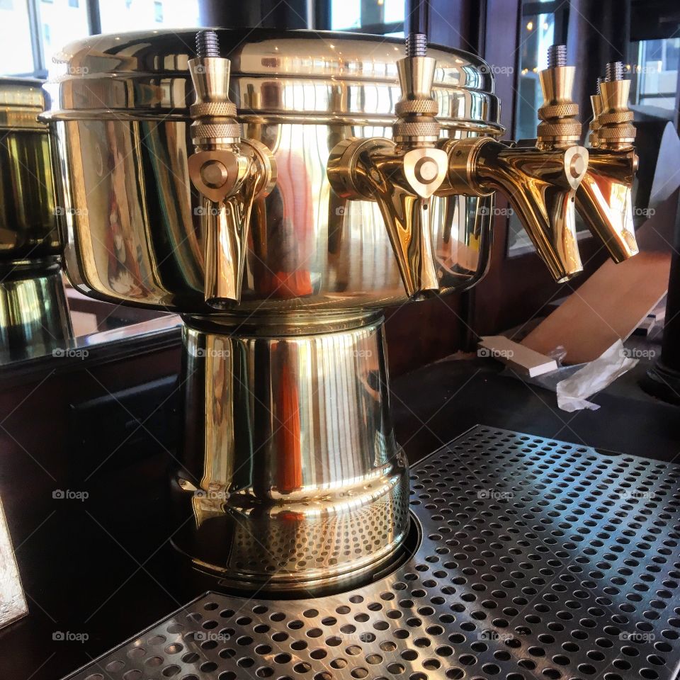 A beer tap,wet bar, from a new brewery that our company help build. Brand new spickets