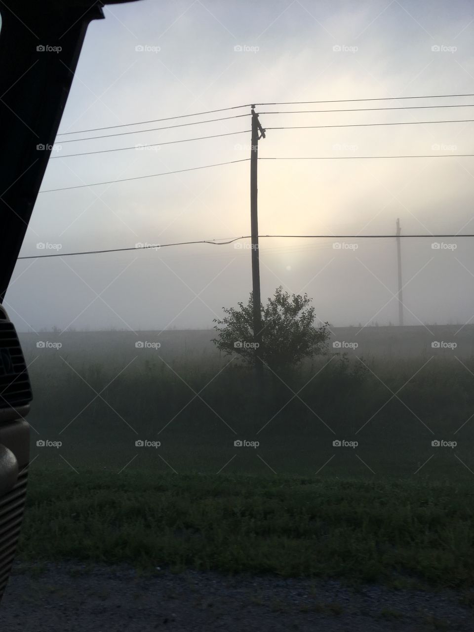 Landscape, Silhouette, Fog, Sunset, Dawn