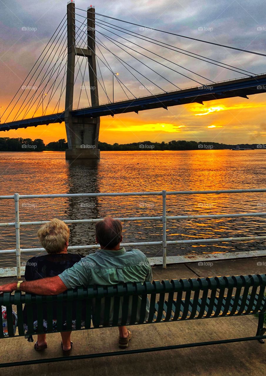 Enjoying sunset on a summer evening. 