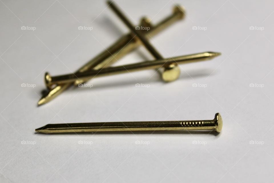 Golden Colored Nails