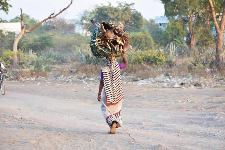 Hard working women life in villages