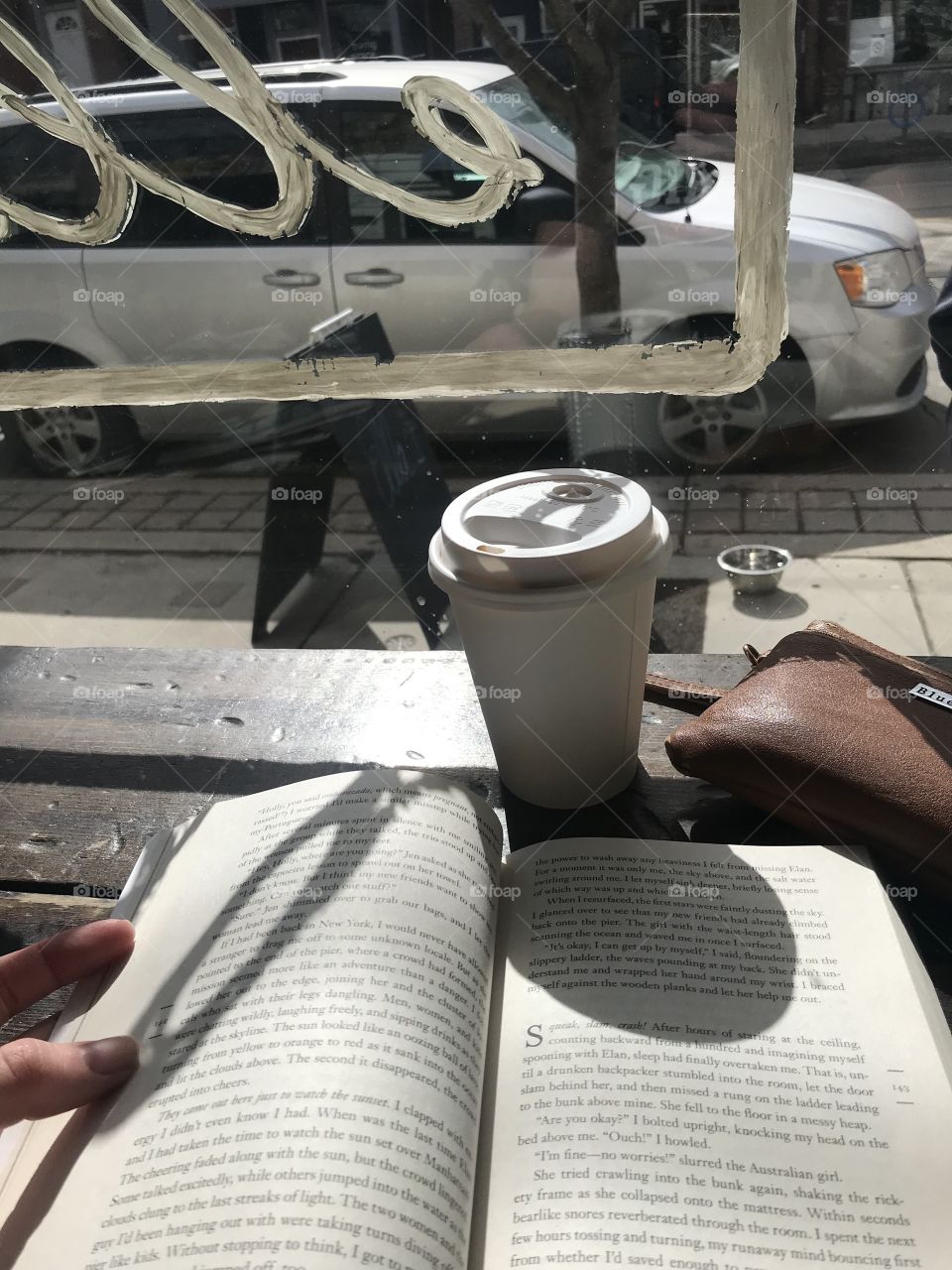 Quiet morning reading at the coffee shop