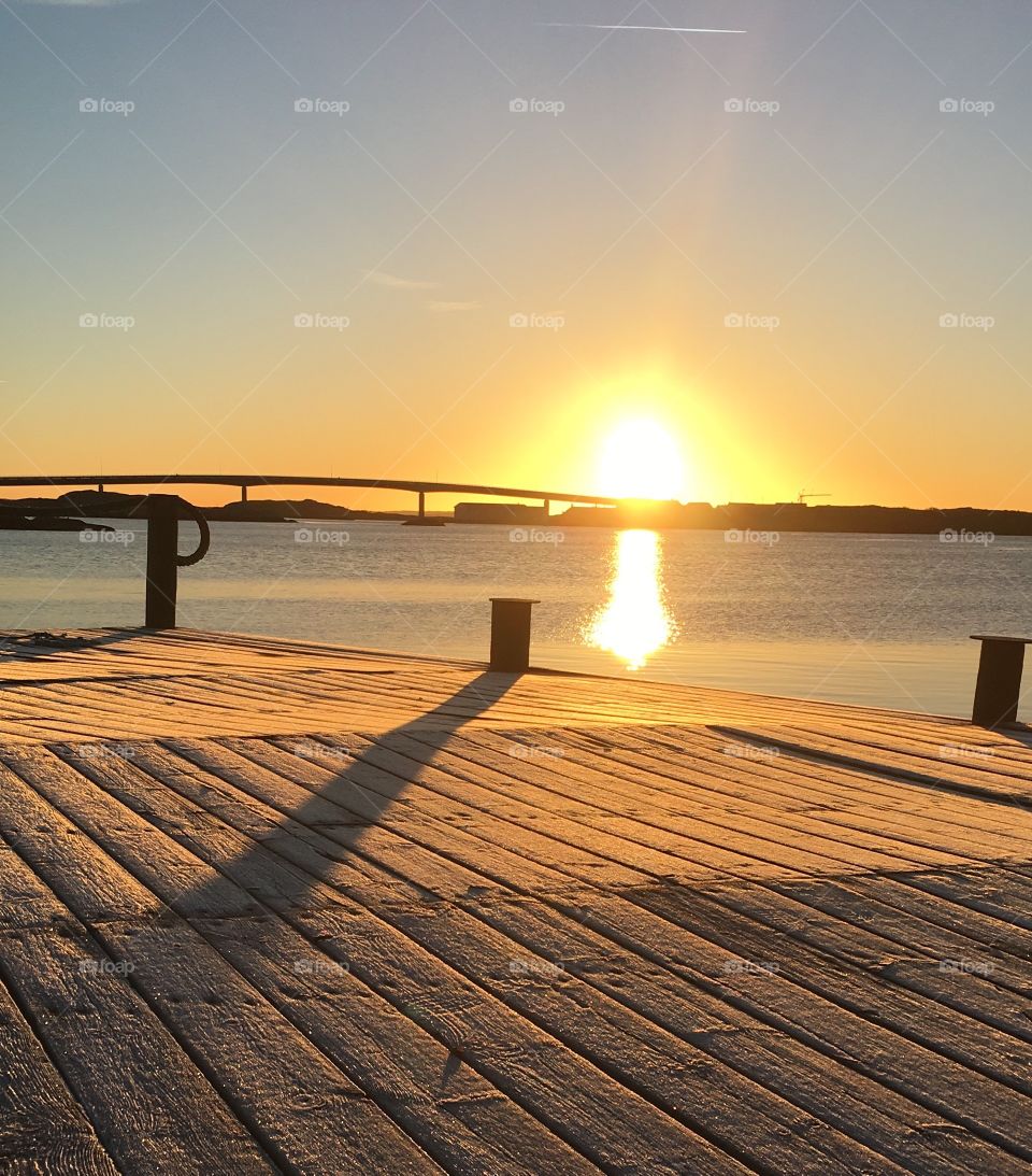 Frosty wooden jetty