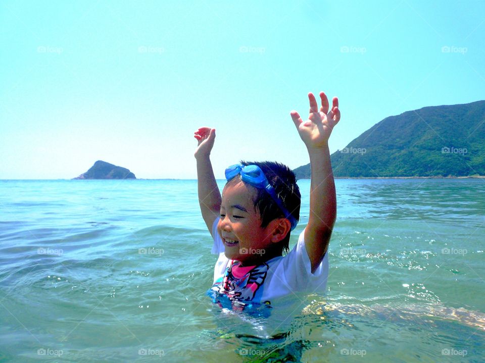 Enjoying summer ocean