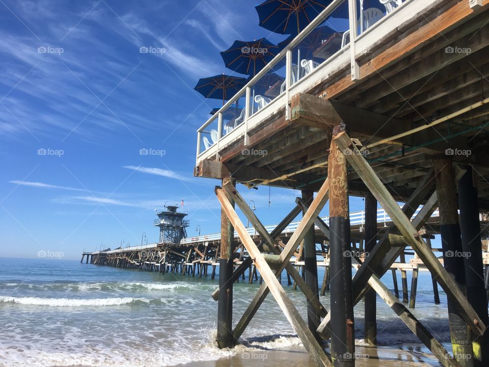 Umbrellas & Pier Reflections 