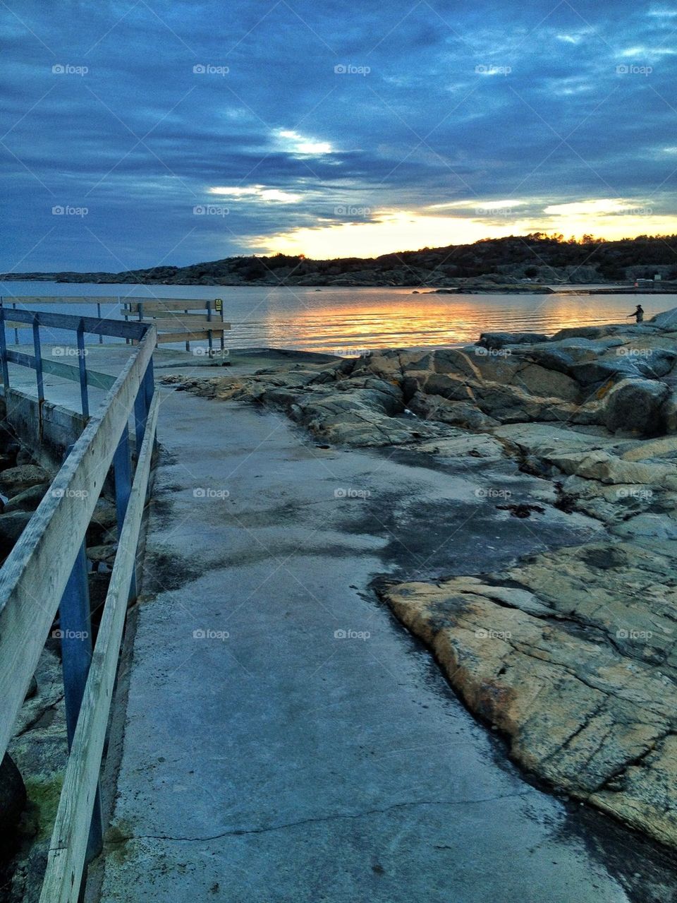 Dramatic sky reflecting in sea