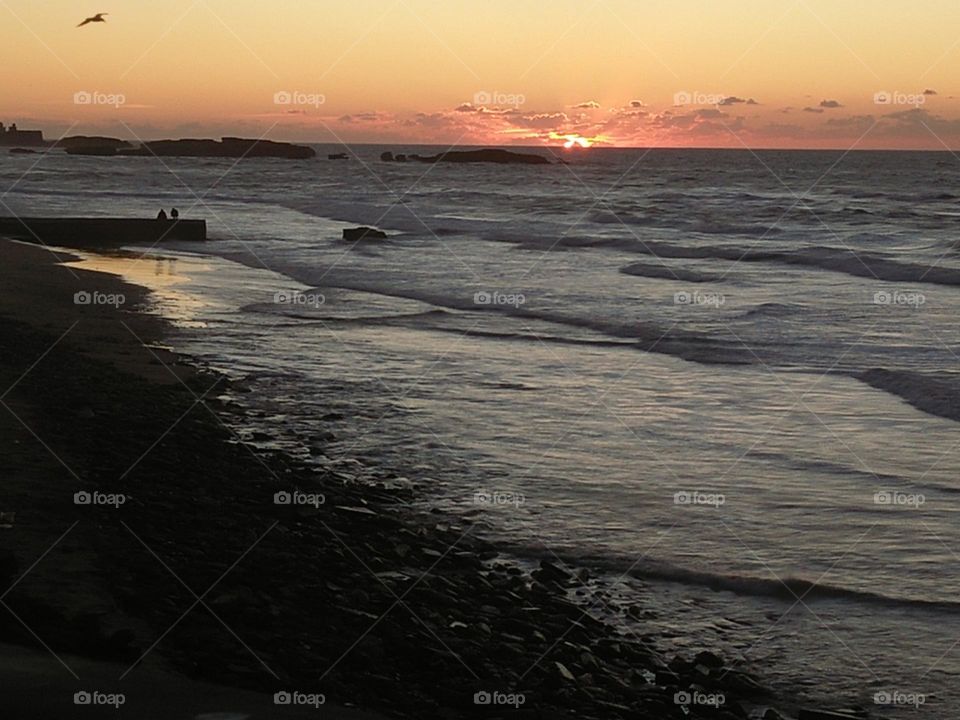 Beautiful sunset at essaouira city in Morocco.