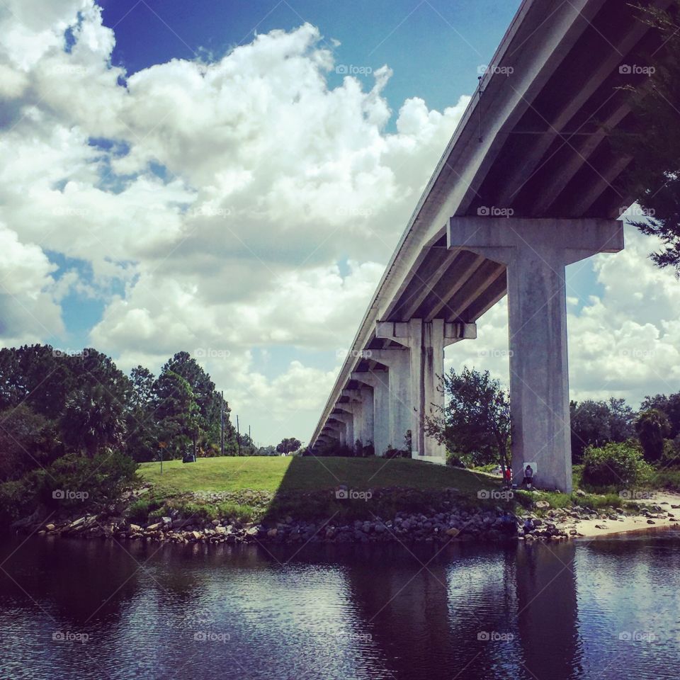 Bridge, No Person, Water, Reflection, River