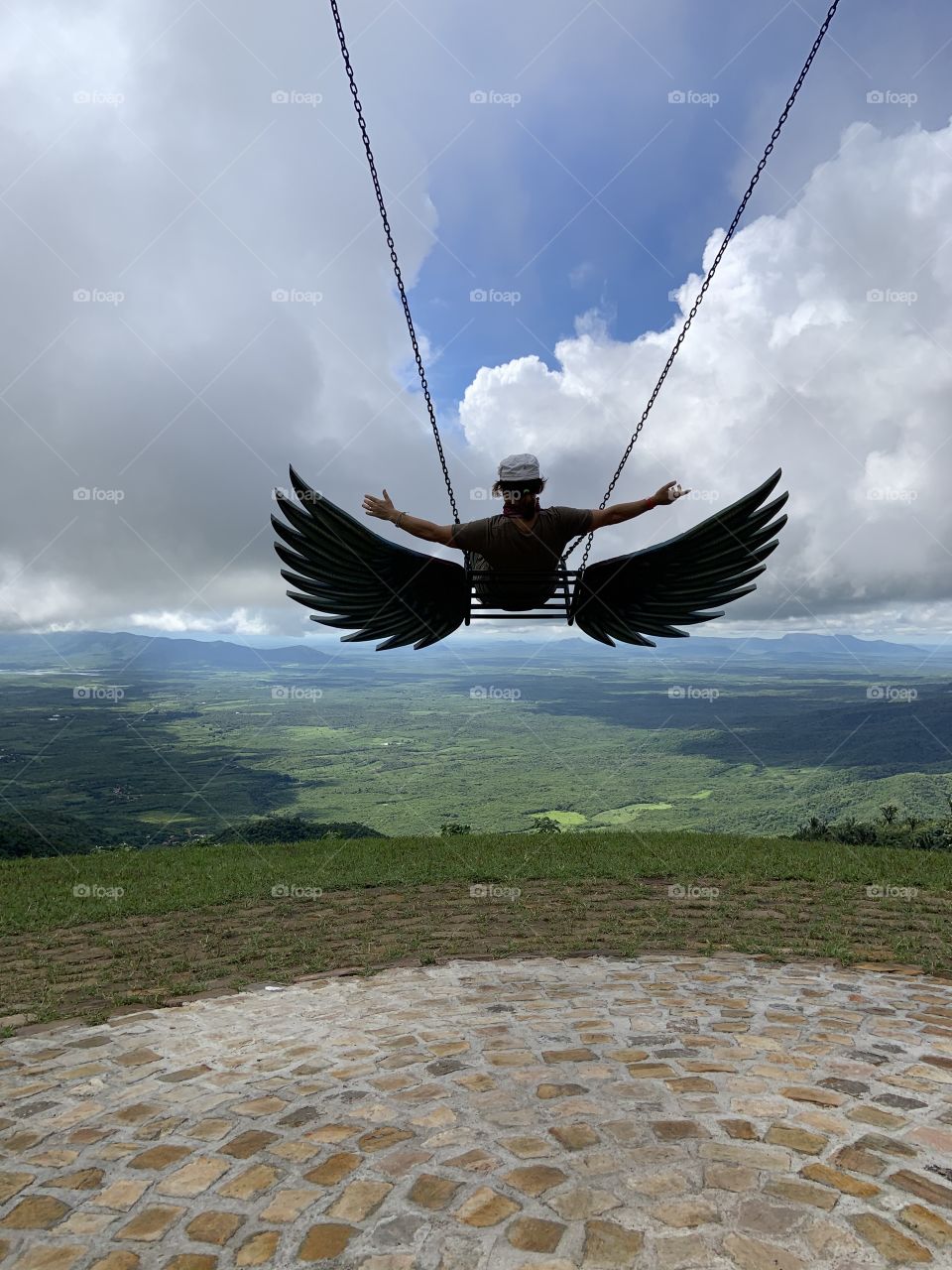 Angel swing in the clouds 