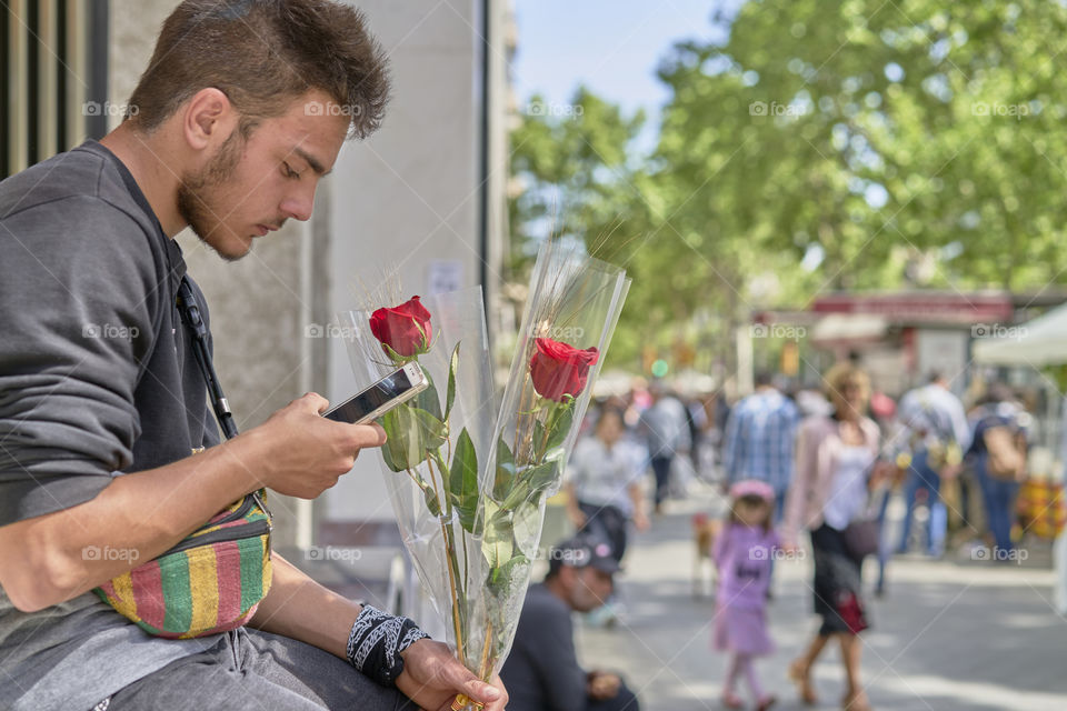 Barcelona. Sant Jordi celebrations