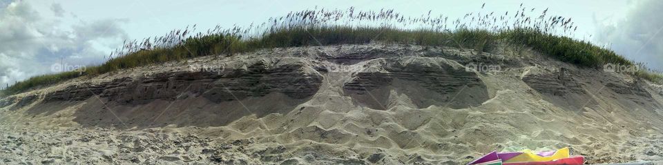 Sand Dune Panorama. Sand dunes in Duck, NC