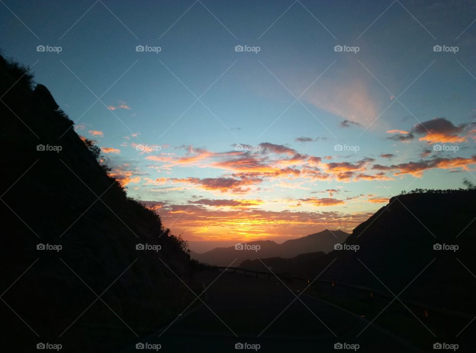 Sunset, Dawn, Mountain, Landscape, Evening