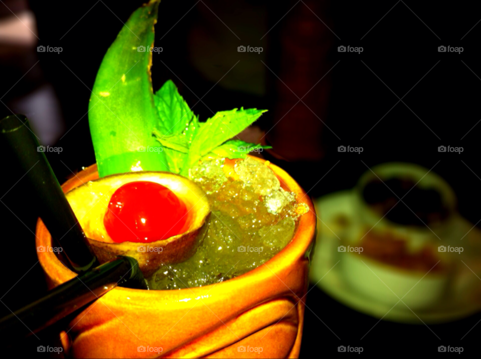 straw green red glass by SmileItsJo