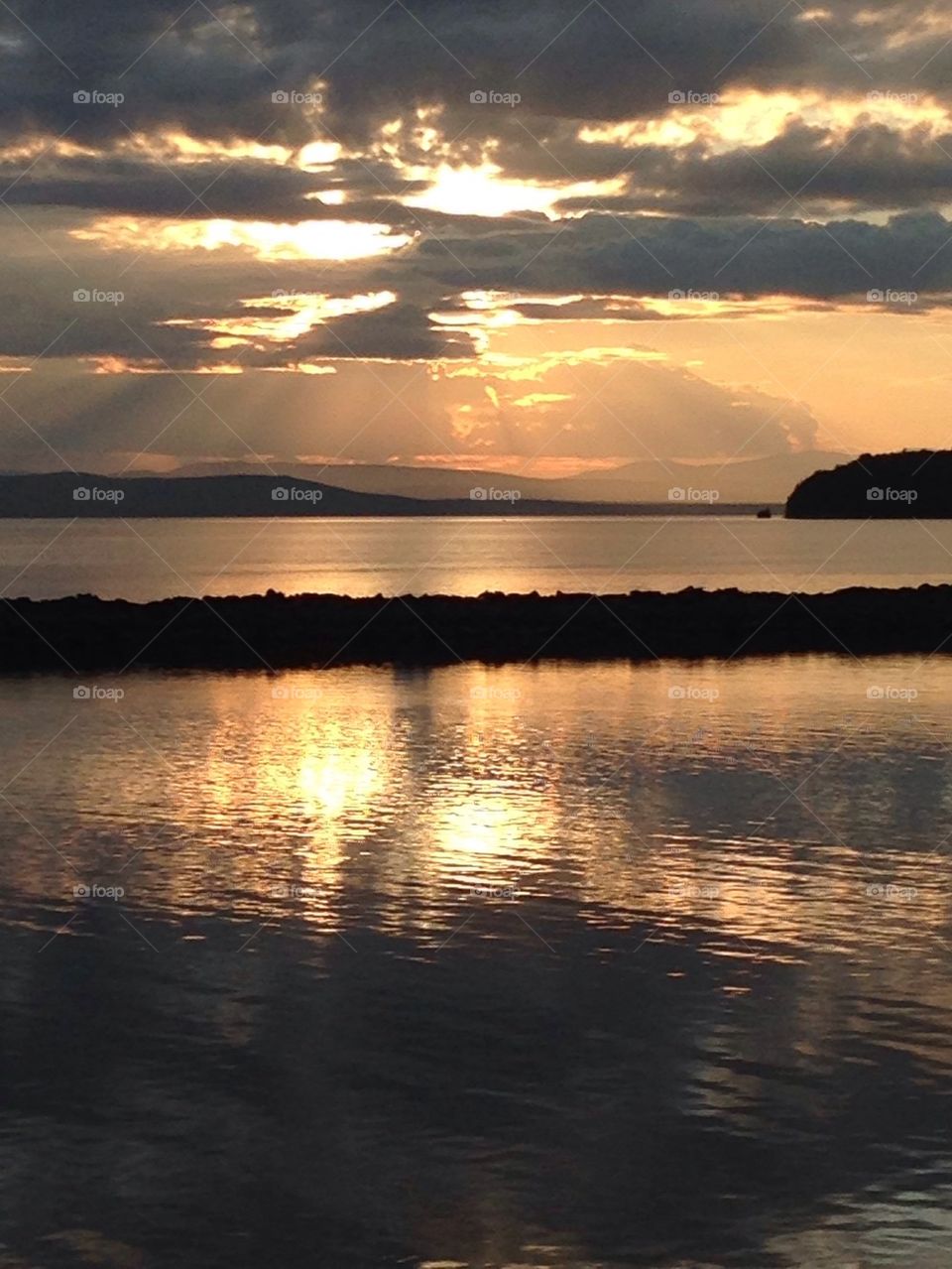 Sunset over Lake Champlain 