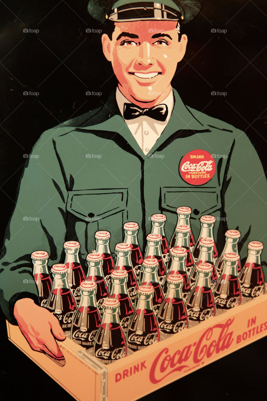 Vintage coca-cola art drawing sign