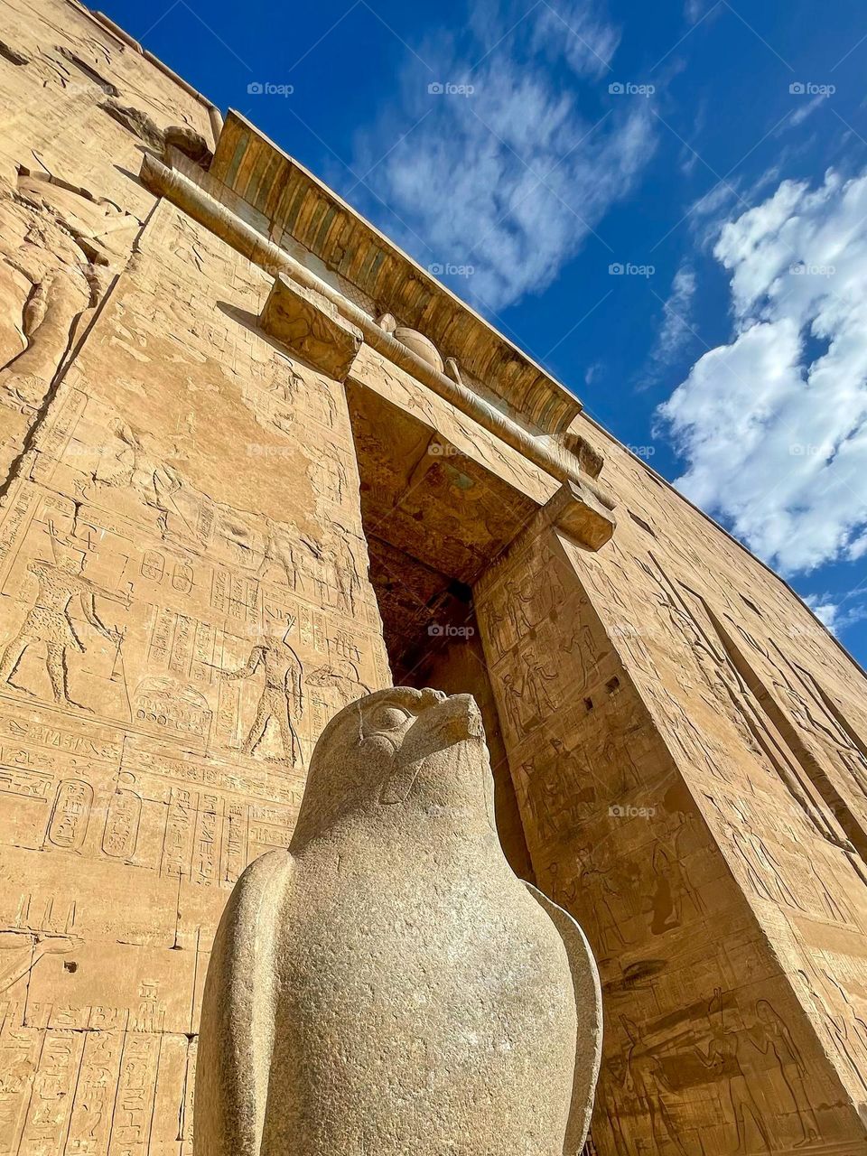 Horus guarding the Ancient Egyptian temple of Edfu 