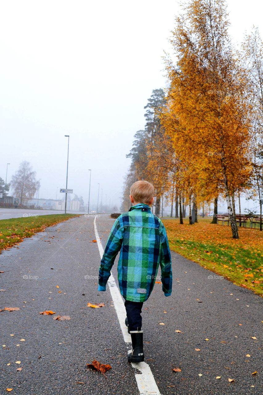 Boy walking