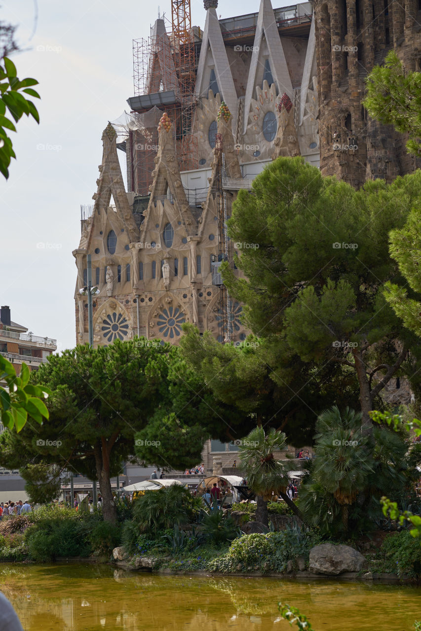 Sagrada Familia from the park beside