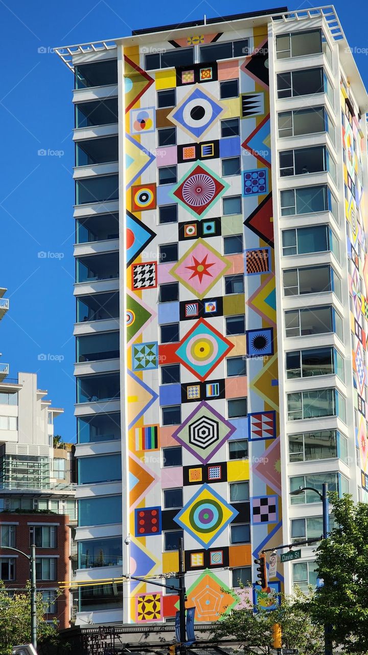 Colorful building at English bay vancouver