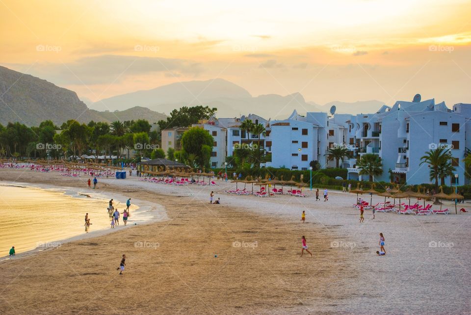 People enjoying on the beach